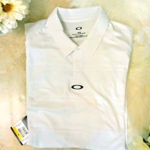 COPY - Oakley Aero Strip Jacquard Polo, White Siz…
